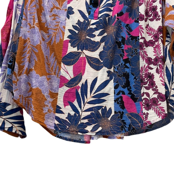 Xirena "PINK BECK" TOP IN SUNSET" Long Sleeve Blouse Size Medium 100% Cotton - Picture 11 of 14